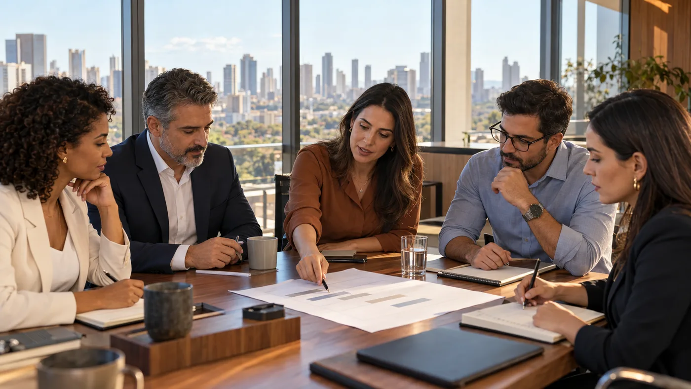 Lideranças empresariais em Goiânia acompanham compromissos e resultados em uma reunião construtiva